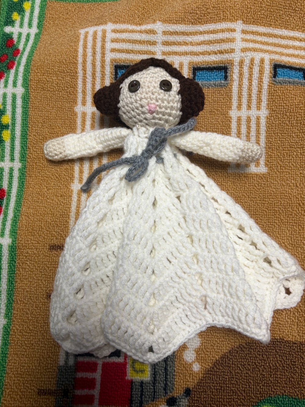 Princess Leia Inspired Disney Hand Crocheted Play Doll Baby Lovey Star Wars